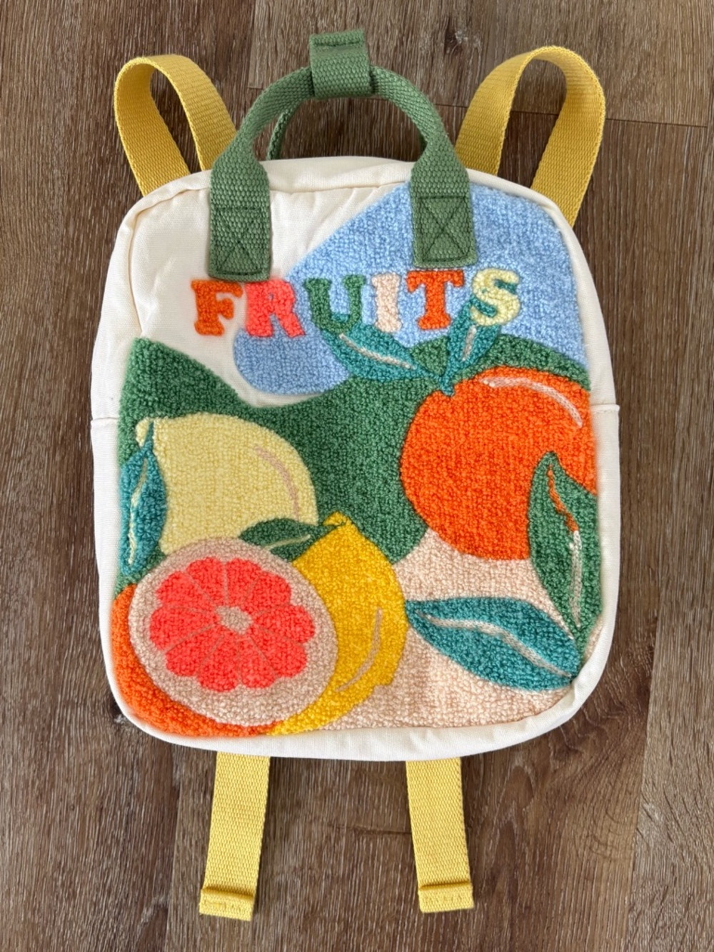 Zara Kids Backpack with Colorful Fruit Embroidery| Boho, Vacation, Tropical